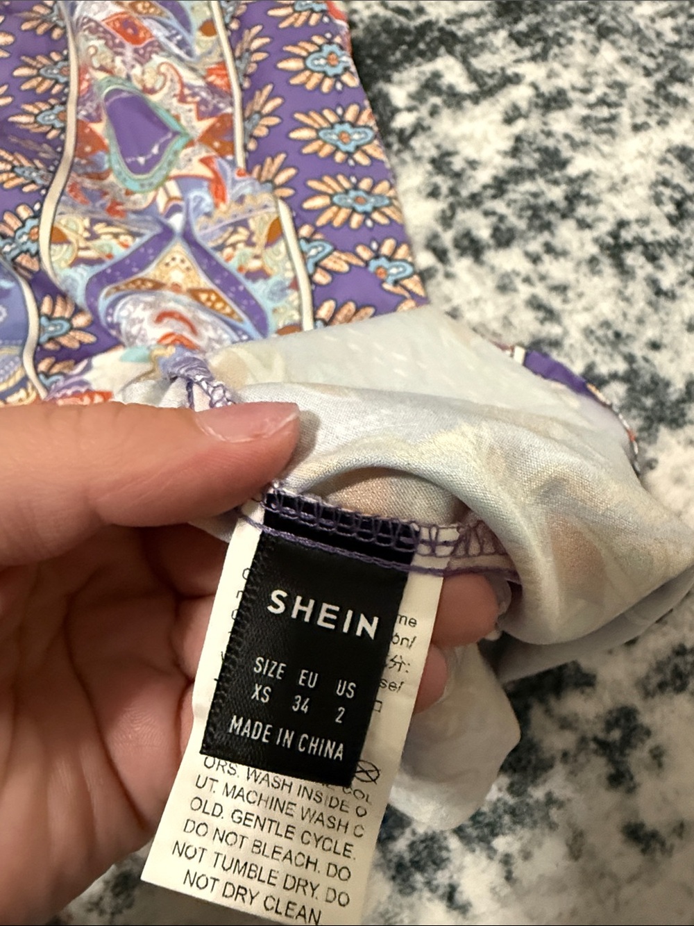 SHEIN Purple Paisley Halter Dress with Multicolor Accents - Picture 2 of 3